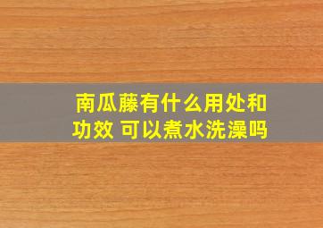 南瓜藤有什么用处和功效 可以煮水洗澡吗